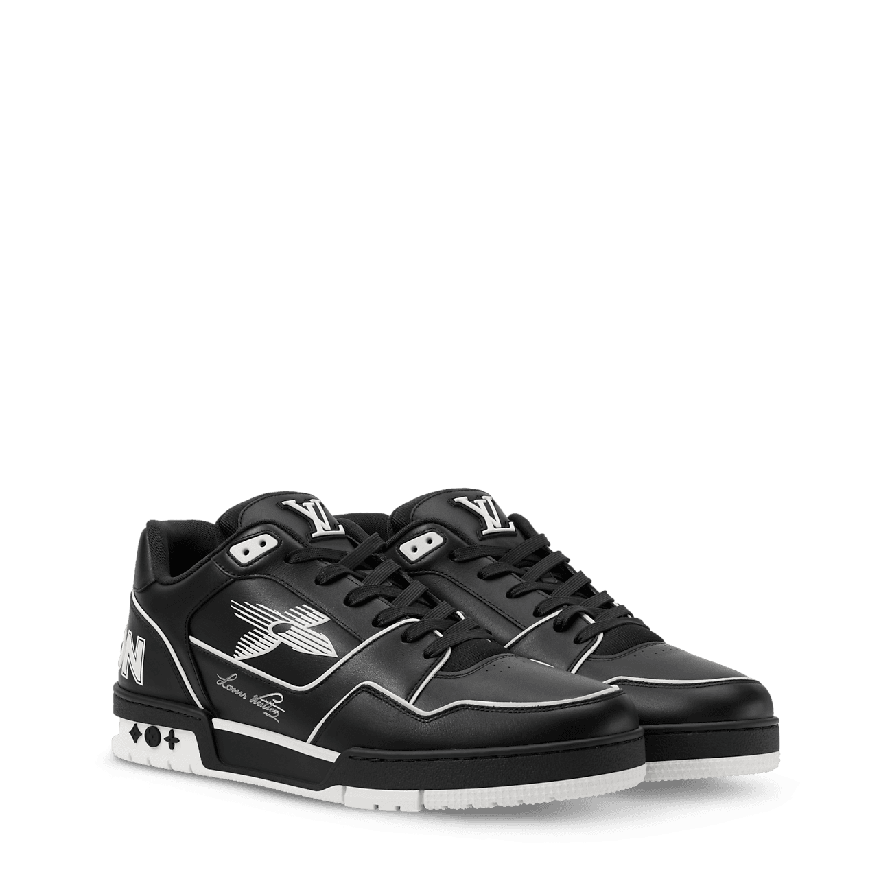 Louis Vuitton LV Trainer Sneaker · Schwarz · Glattes Kalbsleder · Größe 05